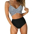 thumbnail image 2 of Women Criss Cross High Waisted String Floral Printed 2 Piece Bathing Swimsuit, 2 of 6