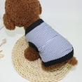 thumbnail image 5 of SPRING PARK Pet Dog Striped Cotton T-shirt Teddy Short Sleeve Breathable Soft Casual Clothes, 5 of 7