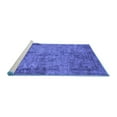 thumbnail image 2 of Ahgly Company Machine Washable Indoor Square Oriental Blue Industrial Area Rugs, 5' Square, 2 of 4