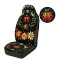 thumbnail image 6 of Garronmavis Ladybird Flower Fluffy Car Seat Covers Front Seats Only 2 Pieces Set Vehicle Seat Car Cover Universal Fit for Most SUV Sedan Truck Automobile, 6 of 7