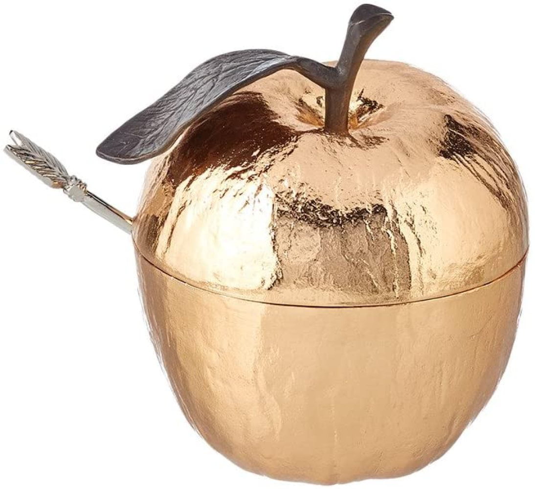 Michael Aram Apple Honey Pot w/ Spoon Nickelplate 