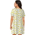 thumbnail image 2 of Bixox Yellow Lemon Leaves Pattern Women's Nightgown, Soft & Breathable Sleepwear, Round Neck Knee-Length Pajama Dress,Loungewear for Home & Sleep, 2 of 7