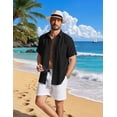 thumbnail image 4 of COOFANDY Men' Summer Linen Shirt Casual Short Sleeve Button-Down Beach Wedding Cruise Wear for Men, 4 of 6
