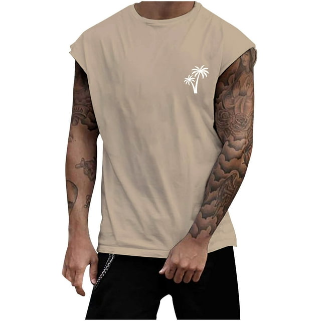 Pack De Playeras Para Hombre, Camiseta Deportiva Sin Mangas De Moda De Talla Holgada De Verano Para Hombre