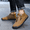Camel, variant on Mens Casual Leather Shoes Ankle Chukka Boots Mid top Handmade Side Zipper Slip On Loafers Lightweight Walking Driving Shoes(Camel, 46)