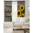 thumbnail image 3 of Sunflower Wooden Blackout Curtains for Bedroom, Farmhouse Vintage Botanical Floral Room Darkening Window Drapes for Living Room, Thermal Insulated Grommet Curtains, 27.5x39 inch, 2 Panels, 3 of 9