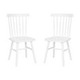 thumbnail image 2 of BizChair Set of 2 Commercial Grade Windsor Dining Chairs, Solid Wood Armless Spindle Back Restaurant Dining Chairs in White, 2 of 13