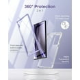 thumbnail image 4 of SURITCH for Samsung Galaxy S22 Ultra Clear Case 6.8" (Only), [Built-in Screen Protector] Full Body Protective Hard Shell+Soft TPU Phone Case for Samsung S22 Ultra -(Purple Edge), 4 of 7