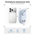 thumbnail image 5 of ORICO 65W 7-in-1 Portable Travel Power Strip with USB Ports – 4.4ft Flat Plug Extension Cord with 3 AC Outlets, 2 USB-A, 2 USB-C , Cruise Ship Approved Compact Charging Station(65W,BLUE), 5 of 8