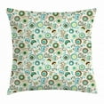 thumbnail image 1 of Retro Throw Pillow Cushion Cover, Joy of Nature Coming Alive in Spring Artistic Pastel Colored Flowers, Decorative Square Accent Pillow Case, 18 X 18 Inches, Mint Green Sky Blue Beige, by Ambesonne, 1 of 2