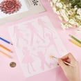 thumbnail image 3 of Human Figure Stencils Dances Girls Star Plastic Drawing Template White 11.5x8.3 Inch Large Reusable Woman Paint Stencil Decor, 3 of 9