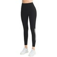 thumbnail image 3 of QAFOPEH Women Solid Color Leggings High Waist Mesh Stitching Butt Lift Stretchy Pants, 3 of 5
