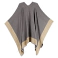 thumbnail image 2 of Sakkas Nila Women's Reversible Open Front Large Poncho Shawl Wrap Scarf Cape Ruana - Cream - One Size, 2 of 7