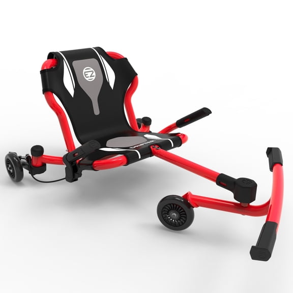 EzyRoller: Drifter X - Red - Ride-On Scooter, Cambering Motion, Pedal Free Cart, Hand Brakes, Extendable Frame, 154lb Capacity, Adults & Kids Ages 6