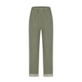 thumbnail image 4 of HongQid Womens Casual Cotton Tapered Capri Cotton Pants Loose Elastic Waist Ankle Cropped Trouser with Pockets, 4 of 5