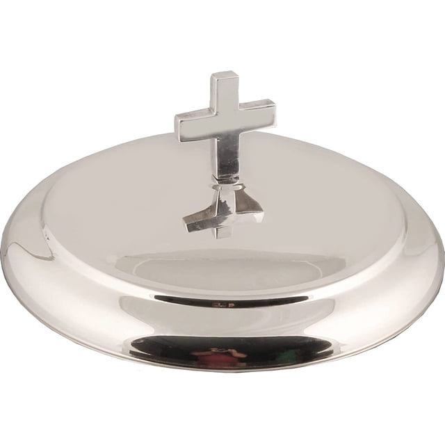 Mayur Export Acier Inoxydable Acier Inoxydable Mayur Export Plateaux à Pain de Communion en Acier Inoxydable avec Couvercle pour Églises Fournitures de Communion en Acier Inoxydable Mayur Export (Silver Mirror)