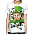 thumbnail image 2 of Men St. Patrick's Day T-Shirt Cute Cartoon Animal Bow-Tie Digital Print Shirt Short Sleeve Round Neck Tops, 2 of 4
