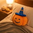 thumbnail image 4 of Euahivb Halloween Pumpkin Stuffed Toy Plush Pillow 13.8 x 13.8 Inch Soft Cushion with Blue Witch Hat for Couch Living Room Spooky Seasonal Decor, 4 of 7