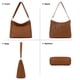 thumbnail image 5 of Bolso befen Monedero de piel auténtica para mujer, color marrón, 5 of 5