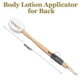 thumbnail image 2 of SPOKKI Lotion Applicator for Back 17'' Long Handled Back Cream Applicator with 2 Replacement Pads, Back Applicator for Cream Moisturiser, Long Wooden Handle Back Lotion Applicator for Skincare(White), 2 of 7