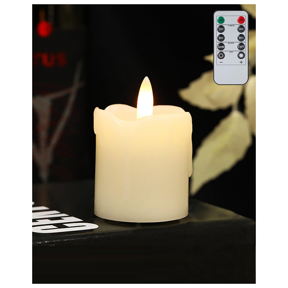 Flickering Flameless Votive Candles with Remote Timer, Battery Operated LED Candles for Wedding Dinner Table Decor