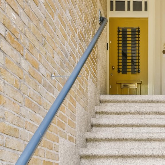 Masteelf Adjustable Stainless Steel Handrail Bracket Wall-Mounted Handrail Holder Wall Handrail Support Stairway Hardware Support Bracket for Outdoor