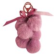 thumbnail image 1 of Faux Fur Ball Keychain Bowknot Grape Design Pom Pom Ball Charm Purse Pendant, 1 of 10