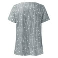 thumbnail image 4 of B91xZ Women's Color Block Tunic Tops Short Sleeve Crew Neck Shirts Basic Tee Tops Blouse,Gray XXL, 4 of 4