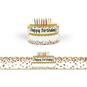 Teacher Created Resources Confetti Happy Birthday Crowns 24" x 5" White/Multicolor 30/Pack (TCR1210)