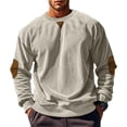 thumbnail image 1 of Pull Col Rond pour Hommes Version Ample du Triangle Inversé Haut en Velours Côtelé Chemises Décontractées à Manches Longues, 1 of 4