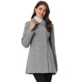 thumbnail image 1 of Abrigo Largo De Invierno Allegra K con cuello Peter Pan y Doble Botonadura Gris M, 1 of 2