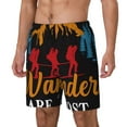 thumbnail image 1 of Kdxio Not All Who Wander Are Lost Hiking Print Mens Swim Shorts with Mesh Lining, Breathable and Quick-Drying, Adjustable Waist, Privacy Pocket-Large, 1 of 6