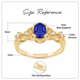 thumbnail image 2 of AFFY Oval Cut Simulated Blue Sapphire & Cubic Zirconia Fashion Ring in 14k Yellow Gold Over Sterling Silver Ring Size - 5, 2 of 8