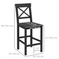 thumbnail image 3 of HOMCOM Counter Height Bar Stools Set of 2 with Cross Back and Footrest, 3 of 10