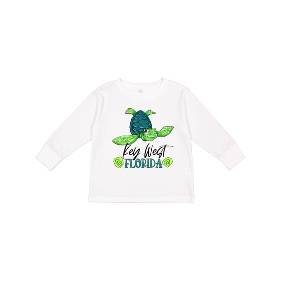 Inktastic Key West, Florida Happy Sea Turtle Boys or Girls Long Sleeve Toddler T-Shirt