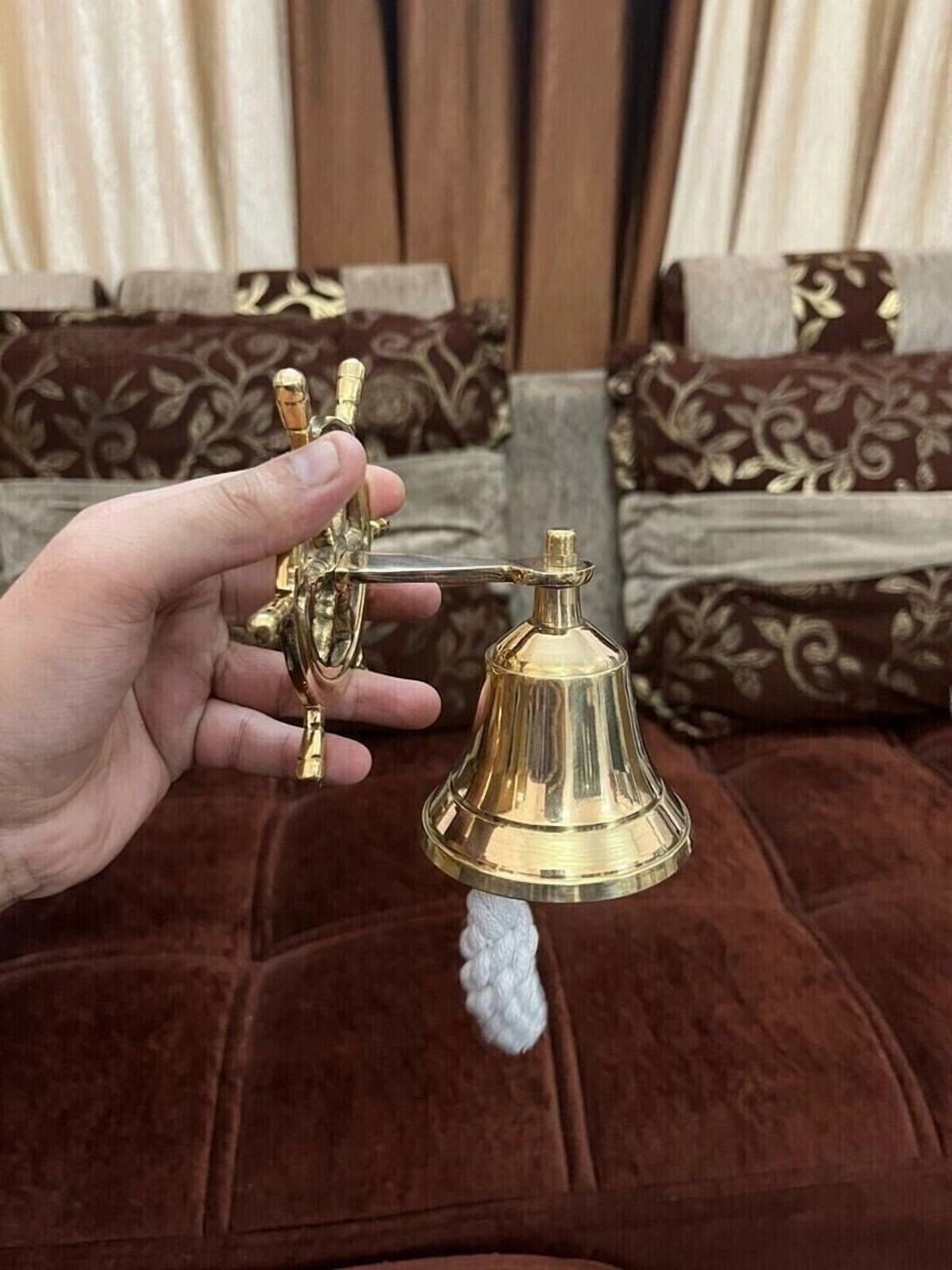 4 inch Nautical Antique Brass Ship Bell Wall Hanging Door Bell Christmas Decorative & Gift Item