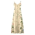 thumbnail image 5 of Odbmxy Womens Dresses Maxi V-Neck Camisole Sundresses for Women Plus Size Fairy Vacation Flower Sleeveless Dresses,Beige 3XL, 5 of 5