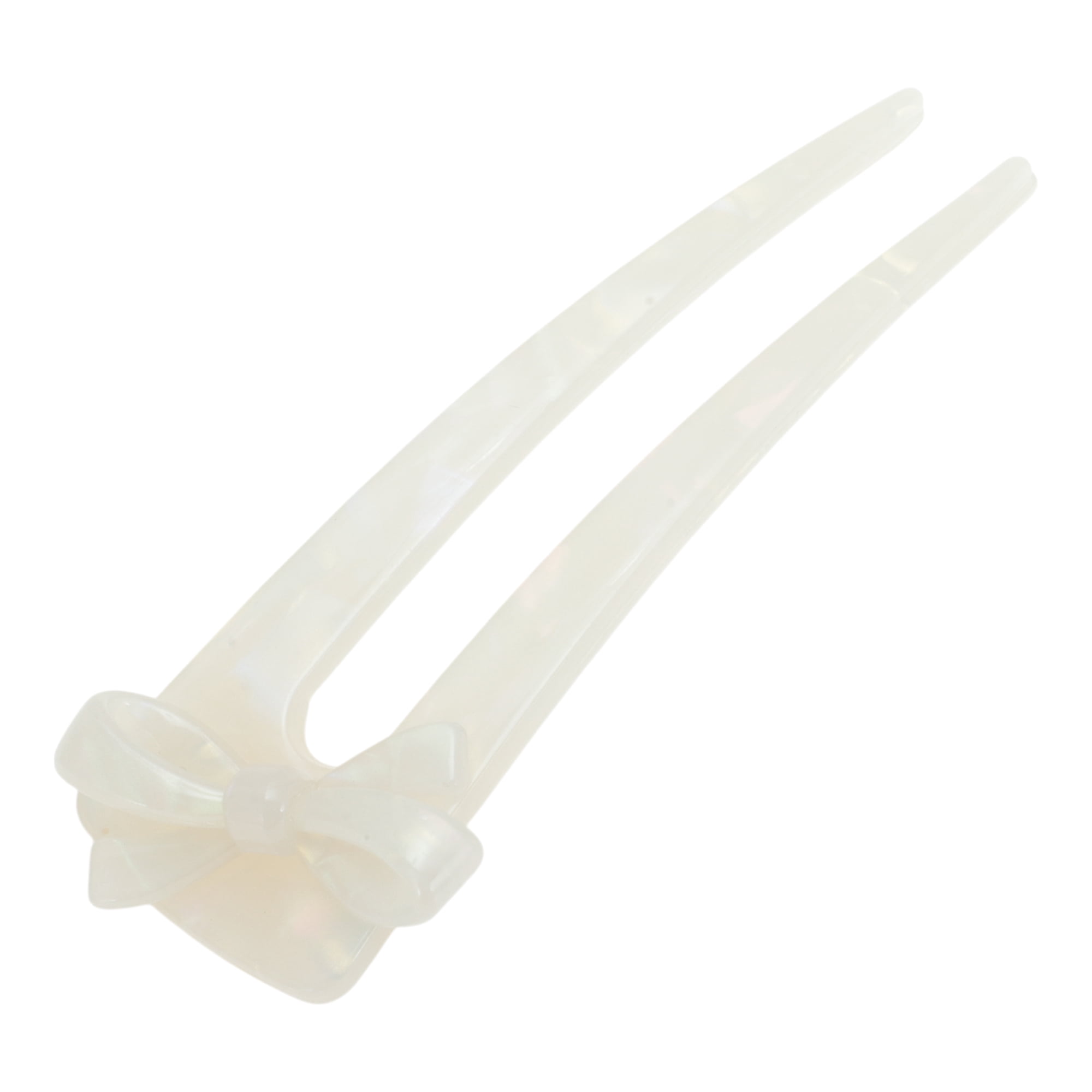Unique Bargains Simple Comfortable No Slip Bow Chignon Pin for Women 1 Pc White