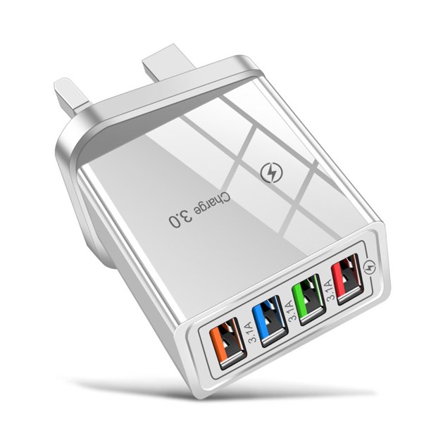 para teléfono móvil 4USB Adaptador de carga de pared con pantalla LED Home Travel