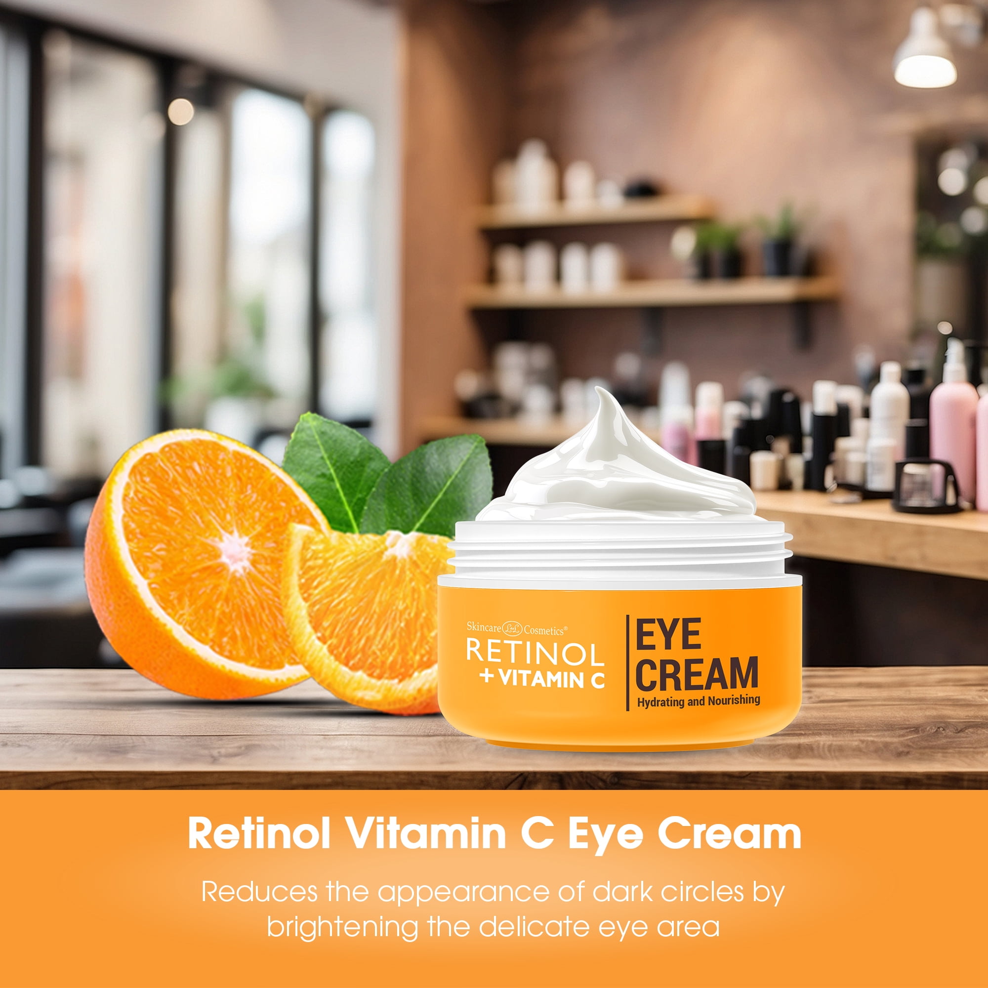 LdeL Skincare Retinol Vitamin C Eye Cream for Dark Circles and Fine Lines, 1 fl oz
