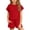 Red, variant on breaise Girls Summer 2 Piece Outfits Short Sleeve Henley Shirts Top and Shorts Clothing Sets with Pockets