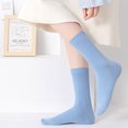 thumbnail image 2 of TZYDMN Womens Ankle Socks Super Soft Combed Cotton Mid-Calf Socks, Light Blue 3 Pairs, 2 of 6