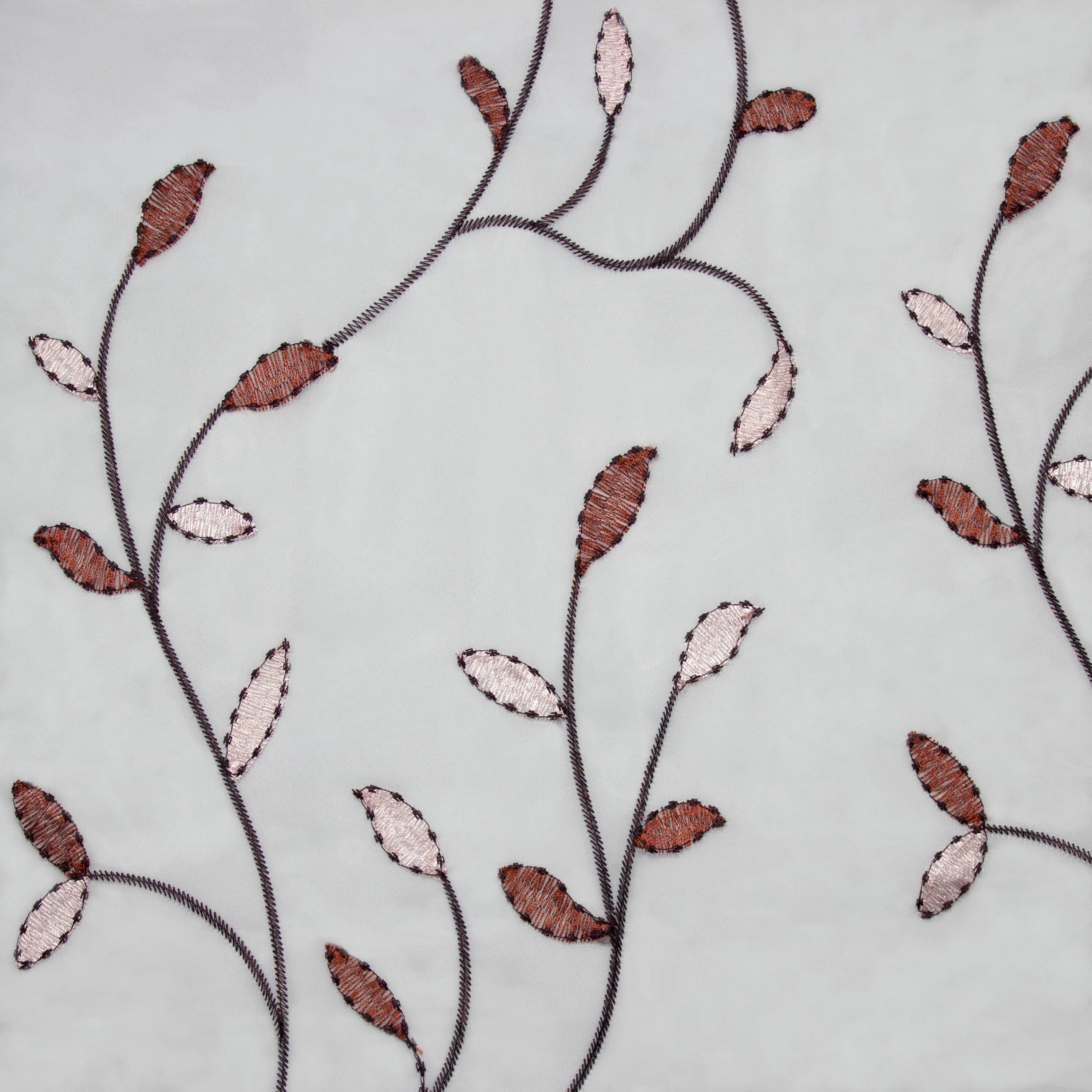 Grommet Curtain Panel, Embroidered Sheer Extra-Wide, Red 54" x 63"