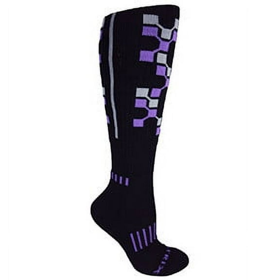 MOXY Socks Black with Purple The Matrix Premium Cushioned Fitness Socks