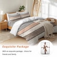 thumbnail image 7 of Vintage Dark Grey Stripes Bedding Duvet Cover Set Full Size 4 Pieces Peeling Paint Effect Theme Bedding Set with Zipper Closure, 1 Comforter Cover 86x86 Inches 1 Flat Sheet & 2 Pillow Cases, 7 of 7