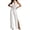 White, variant on TOUMENY Fall Jumpsuits for Women Wide Leg High Waist Ruched Drawstring Jumpsuit V Neck Sleeveless Bohemian Loose Romper Black XXXL