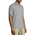 thumbnail image 3 of Hanes 504 Cotton-Blend Jersey Mens Polo With Pocket Size 4 Extra Large, Ash Grey, 3 of 6