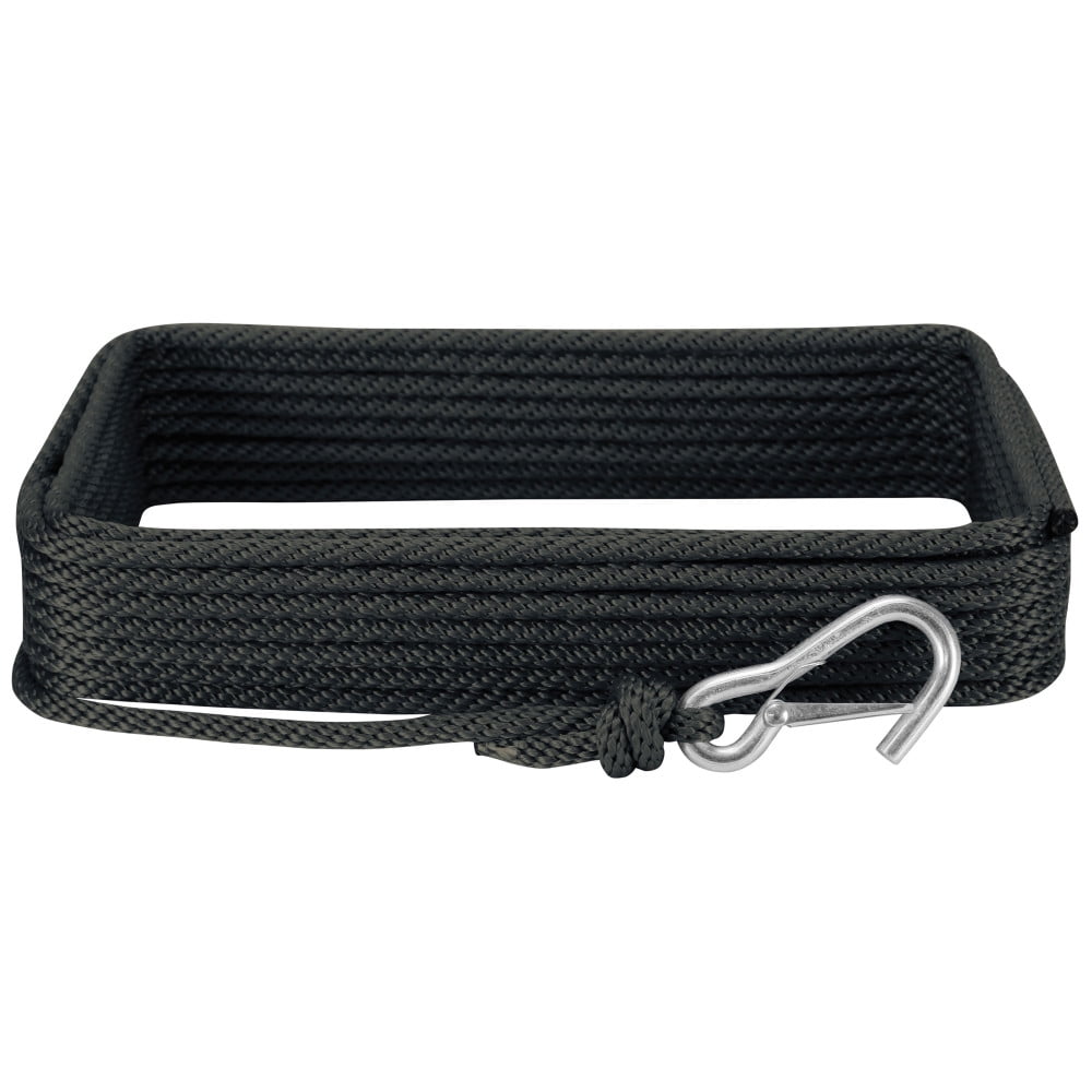 Extreme Max 3006.3435 BoatTector Solid Braid MFP Anchor Line with Snap Hook - 1/2' x 50', Black