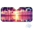 thumbnail image 2 of FORUDESIGNS Palm Tree Pattern Car Windshield Sun Shade Thickened Windshield Dash Protector, Vehicle Dashboard Shield Car Interior Sun Protection (57.1 x 27.4 inch), 2 of 7