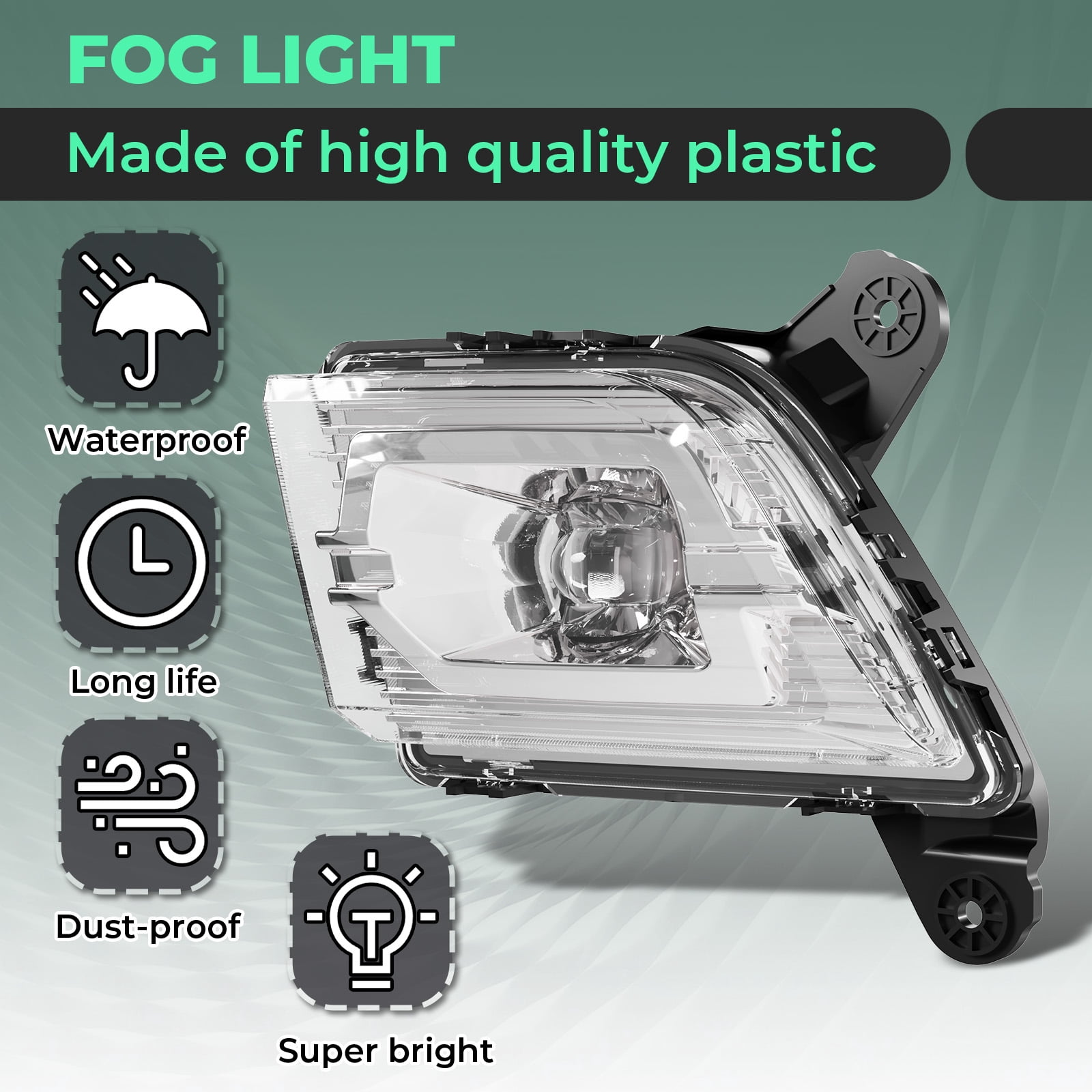 KOJEM LED Fog Lamps Fit for 2019-2022 Chevy Silverado 1500 Front Fog Light Pair w/Wiring+Switch LH & RH Chorme Housing Clear Lens